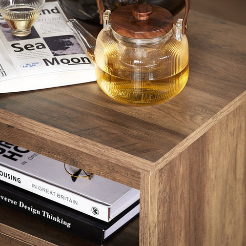 Rootz Bedside Table - Nightstand - Side Table - Magnetic Closure - 45x59x40cm - Smooth Handling - Floor Savers for Scratch-Free Floors