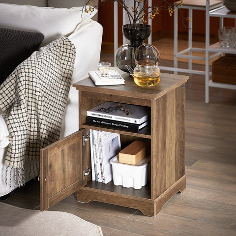 Rootz Bedside Table - Nightstand - Side Table - Magnetic Closure - 45x59x40cm - Smooth Handling - Floor Savers for Scratch-Free Floors