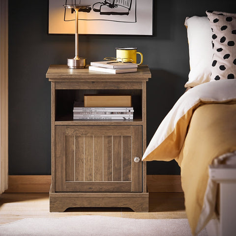 Rootz Bedside Table - Nightstand - Side Table - Magnetic Closure - 45x59x40cm - Smooth Handling - Floor Savers for Scratch-Free Floors