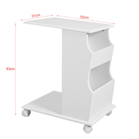 Rootz Modern Side Table with iPad Slot - Sofa Table - Bedside Table - MDF Construction - Storage Compartments - Ideal for Living Room and Bedroom - 53cm x 63cm x 31cm