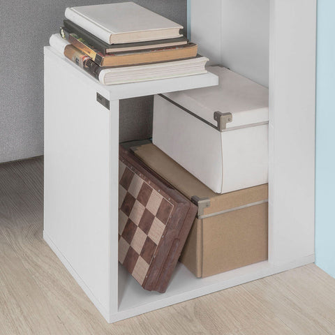 Rootz White Side Table - Coffee Table - Sofa Table - 3 Tier Storage - Sturdy & Durable - Space-Saving Design - 30cm x 60cm x 40cm