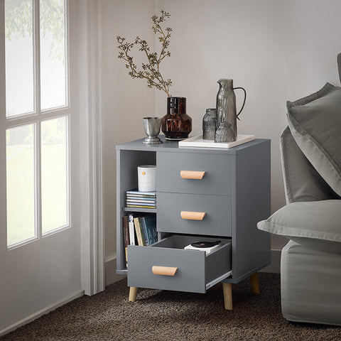 Rootz Bedside Table - Side Table - Telephone Table - Modern Charm - Easy Assembly - Compact Design - 48cm x 60cm x 40cm