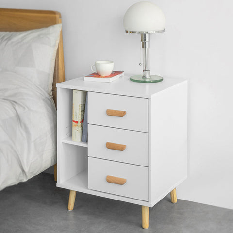 Rootz Bedside Table - Side Table - Telephone Table - Modern Charm - Privacy Storage - Compact Design - MDF & Pine - 48cm x 60cm x 40cm