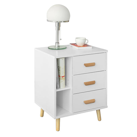 Rootz Bedside Table - Side Table - Telephone Table - Modern Charm - Privacy Storage - Compact Design - MDF & Pine - 48cm x 60cm x 40cm