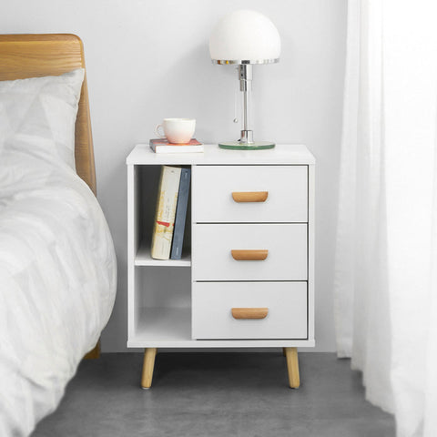 Rootz Bedside Table - Side Table - Telephone Table - Modern Charm - Privacy Storage - Compact Design - MDF & Pine - 48cm x 60cm x 40cm