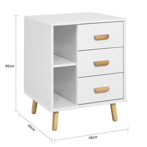 Rootz Bedside Table - Side Table - Telephone Table - Modern Charm - Privacy Storage - Compact Design - MDF & Pine - 48cm x 60cm x 40cm
