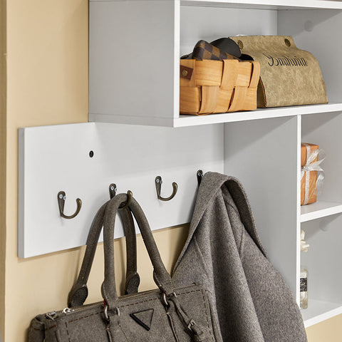 Rootz Wall Coat Rack - Coat Hanger - Box Shelves - MDF - 110cm x 53cm x 15cm - Stylish Entryway Organizer