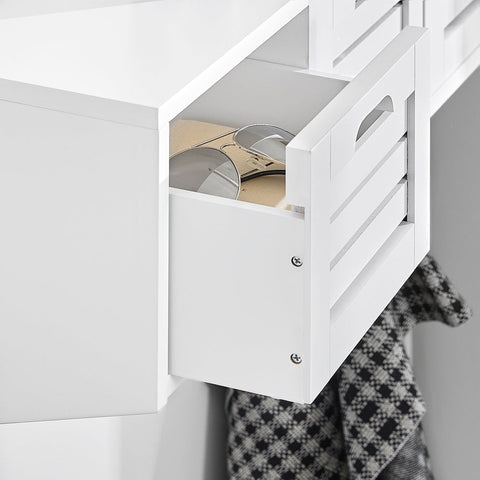 Rootz Wall Coat Rack with Storage Baskets - Hanging Shelf - Entryway Organizer - MDF Construction - Space-Saving Design - 80cm x 25cm x 20cm