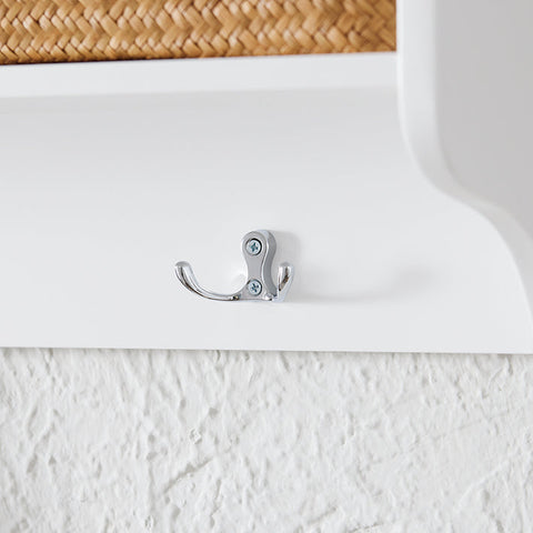 Rootz MDF Coat Rack - Cloakroom Strip - Wall Mounted Hanger - 3 Metal Hooks - Durable Design - 100x30x20cm