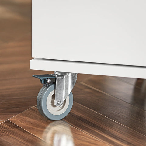 Rootz Kitchen Cabinet Trolley - Kitchen Island - Serving Cart - Stainless Steel Top - Adjustable Shelves - Easy Mobility with Lockable Wheels - Durable MDF Construction - 120cm x 90cm x 56cm