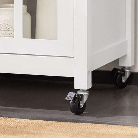 Rootz Kitchen Trolley - Serving Cart - Side Trolley - Mobile Storage Unit - Adjustable Shelf - Towel Rail - Easy Mobility - 62cm x 87.5cm x 45.5cm