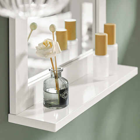 Rootz Bathroom Mirror with Shelf - Wall Mirror - Vanity Mirror - Timeless Design - Space-Saving - Versatile Storage - 40cm x 49cm x 10cm
