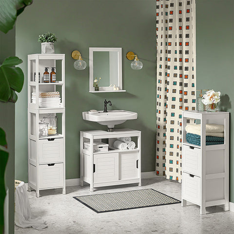 Rootz Bathroom Mirror with Shelf - Wall Mirror - Vanity Mirror - Timeless Design - Space-Saving - Versatile Storage - 40cm x 49cm x 10cm