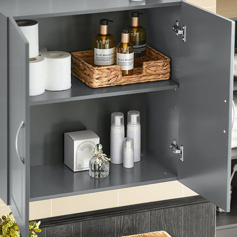 Rootz Wall Cabinet - Bathroom Cabinet - Medicine Cabinet - Versatile Storage - Adjustable Shelves - Robust MDF Construction - 60cm x 60cm x 30cm