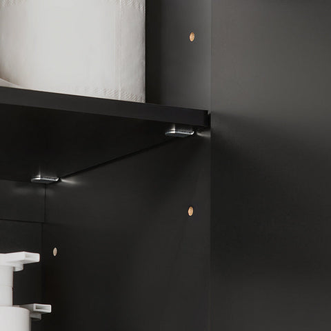 Rootz Bathroom Wall Cabinet - Medicine Cabinet - Storage Unit - MDF Construction - 90cm x 60cm x 30cm - White/Black - Adjustable Shelves