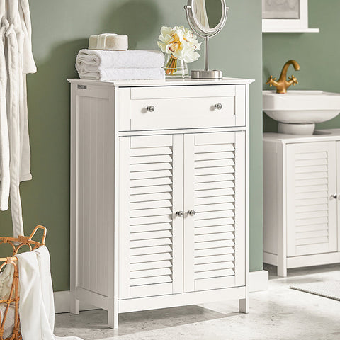 Rootz MDF Sideboard - Bathroom Dresser - Storage Cabinet - Air-Permeable Slatted Doors - Mold Prevention - Versatile Use - 60cm x 87cm x 35cm