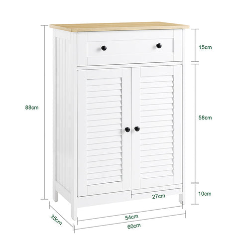 Rootz Storage Cabinet - Versatile Sideboard - Drawer Organizer - Mold Prevention - 60x88x35cm MDF