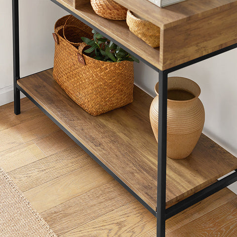 Rootz Modern Console Table - Sofa Table - Hall Table - MDF and Metal Construction - Spacious Storage - Versatile Use - 100cm x 80cm x 40cm