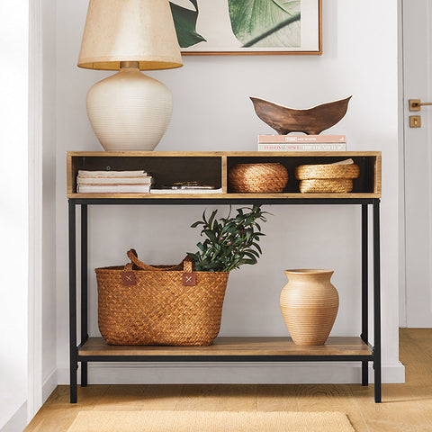 Rootz Modern Console Table - Sofa Table - Hall Table - MDF and Metal Construction - Spacious Storage - Versatile Use - 100cm x 80cm x 40cm