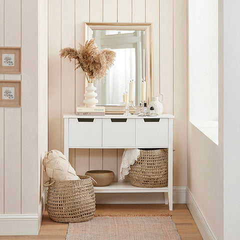 Rootz Modern Console Table FSB51-W - Sideboard - Hall Table - Durable MDF Construction - Spacious Storage - Scratch-Resistant - 93cm x 79cm x 33cm