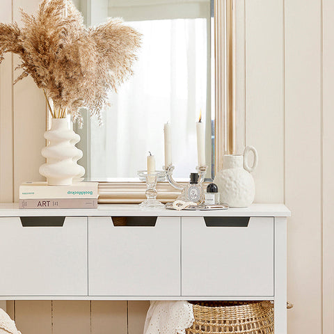 Rootz Modern Console Table FSB51-W - Sideboard - Hall Table - Durable MDF Construction - Spacious Storage - Scratch-Resistant - 93cm x 79cm x 33cm