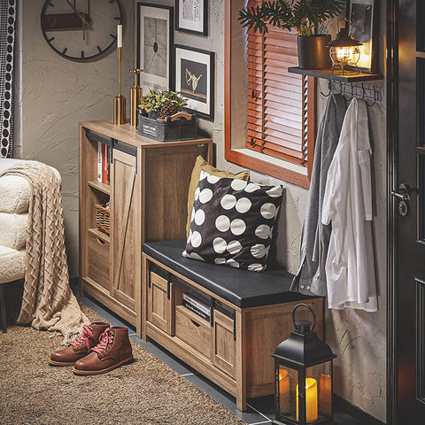 Rootz Modern Sideboard with Sliding Door - Dresser - Shoe Cabinet - Versatile Storage - PB(E1) Material - 80cm x 91cm x 35cm