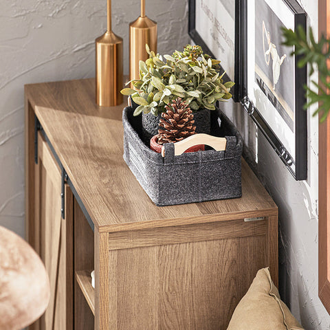 Rootz Modern Sideboard with Sliding Door - Dresser - Shoe Cabinet - Versatile Storage - PB(E1) Material - 80cm x 91cm x 35cm