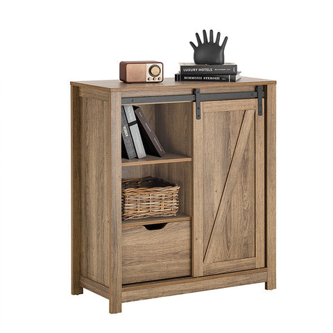 Rootz Modern Sideboard with Sliding Door - Dresser - Shoe Cabinet - Versatile Storage - PB(E1) Material - 80cm x 91cm x 35cm