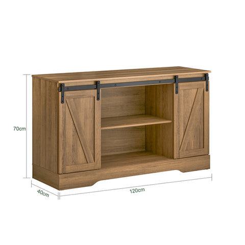 Rootz Modern Sideboard Cabinet - Dresser - TV Stand - Sliding Doors - Adjustable Shelves - Spacious Storage - PB(E1) Material - 120cm x 70cm x 40cm