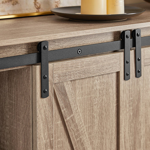 Rootz Multi-Use Storage Cabinet - Versatile Closet - Sliding Doors - Customizable Shelves - 120x70x39cm - Ideal for Kitchen, Living Room, or Study