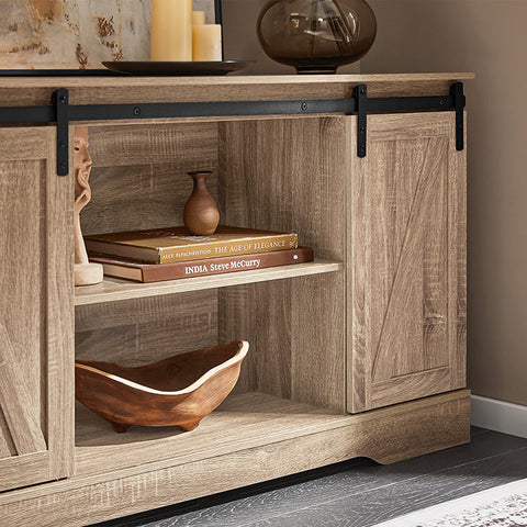 Rootz Multi-Use Storage Cabinet - Versatile Closet - Sliding Doors - Customizable Shelves - 120x70x39cm - Ideal for Kitchen, Living Room, or Study