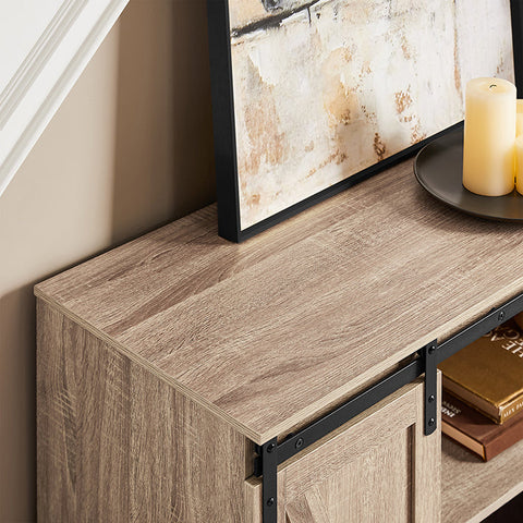 Rootz Multi-Use Storage Cabinet - Versatile Closet - Sliding Doors - Customizable Shelves - 120x70x39cm - Ideal for Kitchen, Living Room, or Study