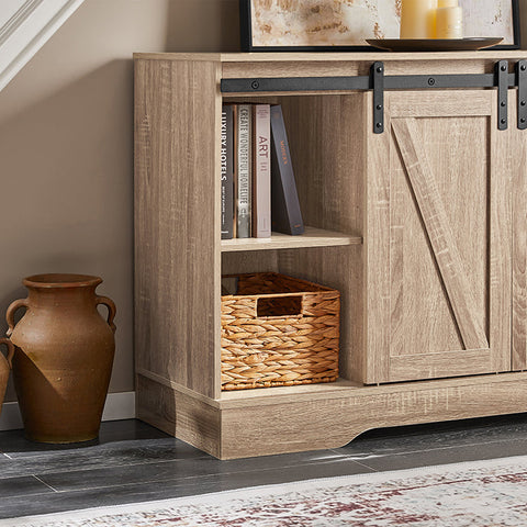 Rootz Multi-Use Storage Cabinet - Versatile Closet - Sliding Doors - Customizable Shelves - 120x70x39cm - Ideal for Kitchen, Living Room, or Study