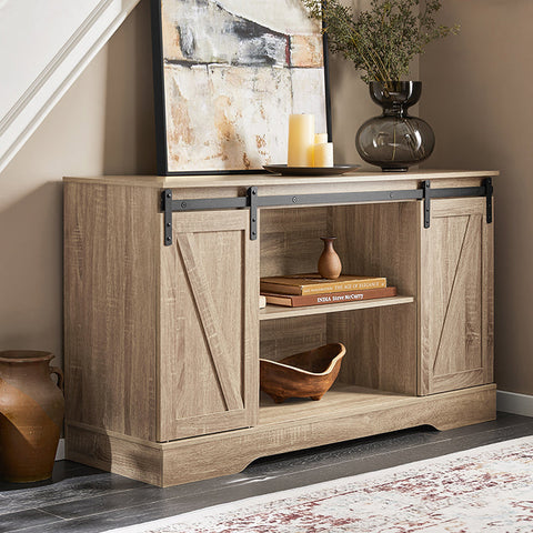 Rootz Multi-Use Storage Cabinet - Versatile Closet - Sliding Doors - Customizable Shelves - 120x70x39cm - Ideal for Kitchen, Living Room, or Study