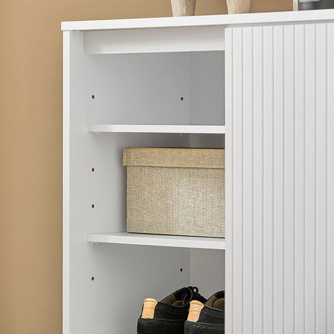 Rootz Modern Sideboard - Shoe Cabinet - Storage Dresser - MDF & Metal Build - Adjustable Shelves - Versatile Use - 70cm x 87cm x 37cm