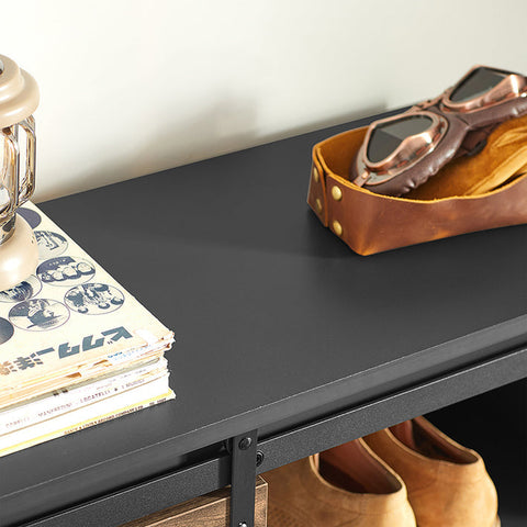 Rootz Modern Sideboard with Sliding Door - Dresser - Shoe Cabinet - Versatile Storage - Adjustable Shelving - Durable PB Material - 80cm x 89cm x 35cm