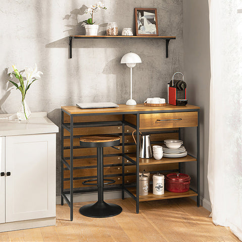 Rootz Dresser Kitchen Island - Hall Closet - Kitchen Cabinet - Spacious Storage - Sturdy Metal Frame - Adjustable Feet - 120cm x 90cm x 45cm