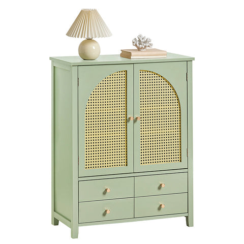 Rootz Modern Shoe Cabinet Sideboard - Hall Closet - Dresser - MDF Material - Air Permeable Grid Doors - Adjustable Shelves - Spacious Storage - 70cm x 90cm x 34cm