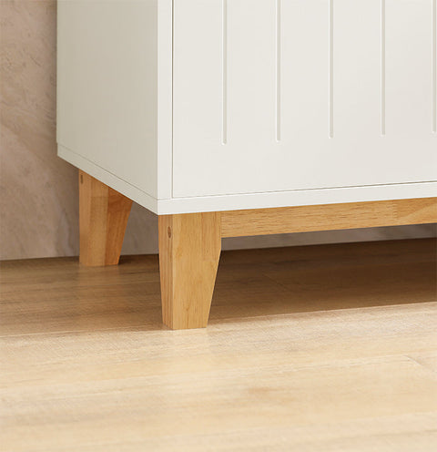 Rootz Kitchen Cabinet Sideboard - Hall Closet - Dresser - TV Cabinet - Adjustable Shelves - Wall Anchor Safety - Spacious Storage - MDF & Rubber Wood - 120cm x 90cm x 40cm