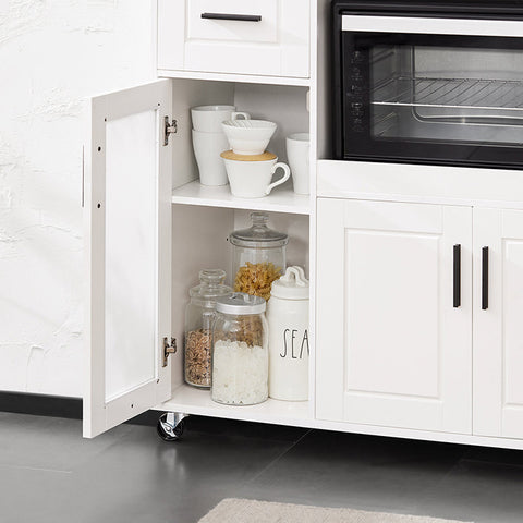Rootz Microwave Kitchen Cabinet - Storage Cupboard - Pantry Organizer - MDF - Adjustable Shelf - 88.5cm x 89cm x 40cm