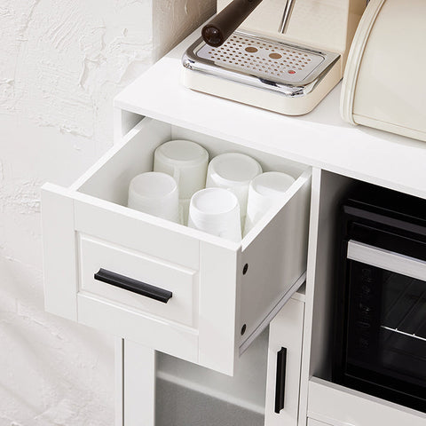 Rootz Microwave Kitchen Cabinet - Storage Cupboard - Pantry Organizer - MDF - Adjustable Shelf - 88.5cm x 89cm x 40cm