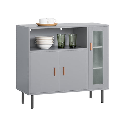 Rootz Modern Kitchen Cabinet - Sideboard - Hall Closet - Dresser - MDF and Metal Construction - Adjustable Shelves - Anti-Tip Design - 80cm x 75cm x 35cm