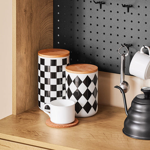 Rootz Retro Kitchen Cabinet - Modern Storage Cabinets - Pegboard Shelves - Optimal Storage Space - 60x170x40cm