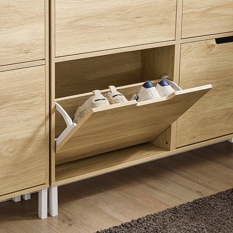 Rootz Shoe Storage Cabinet - Shoe Rack - Entryway Organizer - Stability & Space - MDF/Metal - 100cm x 90cm x 19cm