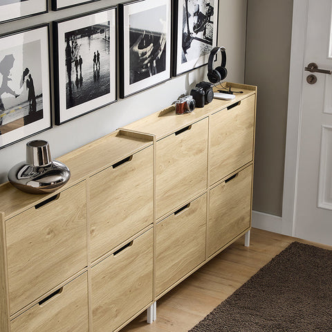 Rootz Shoe Storage Cabinet - Shoe Rack - Entryway Organizer - Stability & Space - MDF/Metal - 100cm x 90cm x 19cm