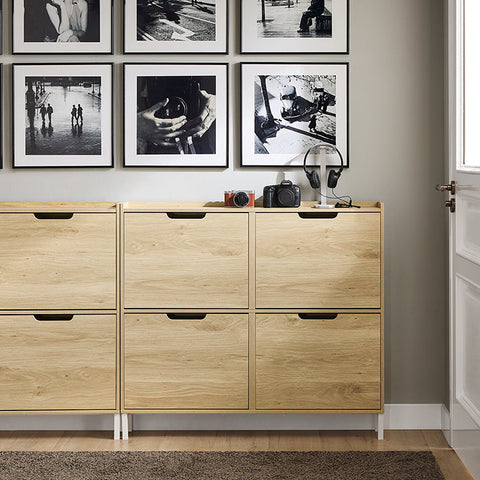Rootz Shoe Storage Cabinet - Shoe Rack - Entryway Organizer - Stability & Space - MDF/Metal - 100cm x 90cm x 19cm