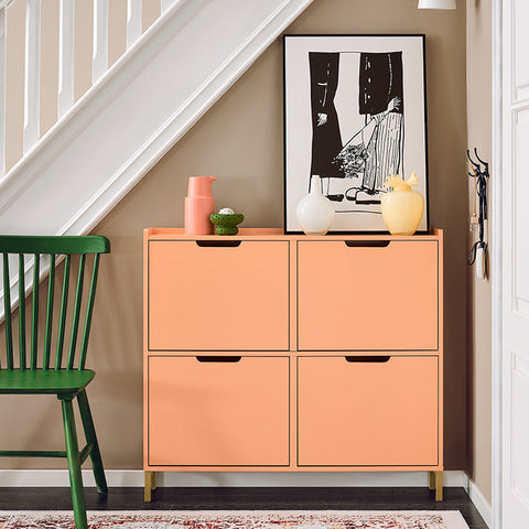 Rootz Shoe Cabinet - Footwear Organizer - Storage Unit - Compact Design - Steel Frame - 100x90x19cm for Stability & Convenience