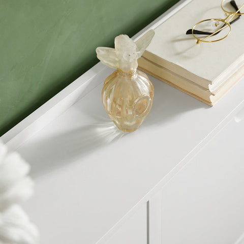 Rootz White Shoe Cabinet - Shoe Organizer - Shoe Storage - 4 Flaps Design - Sturdy Construction - Wall-Mountable - 100cm x 91cm x 19cm