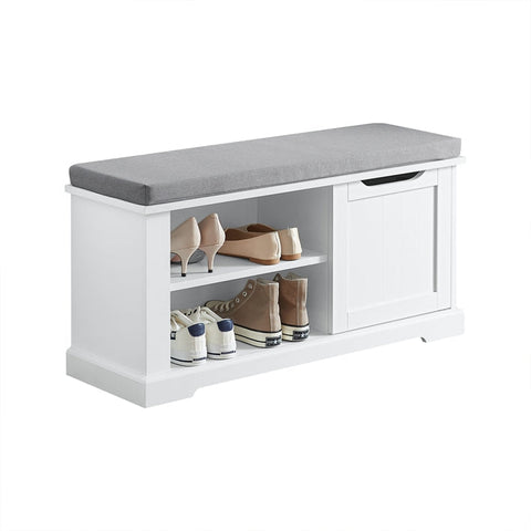 Rootz Shoe Storage Bench - Entryway Bench - Shoe Rack with Cushion - Adjustable Shelf - Scratch-Resistant - 90cm x 45cm x 30cm
