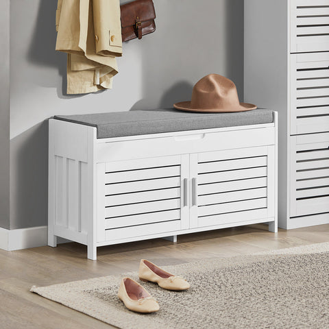 Rootz Shoe Storage Bench - Entryway Bench - Hallway Organizer - Adjustable Shelves - Extra Seating - Compact Design - 90cm x 50cm x 33cm